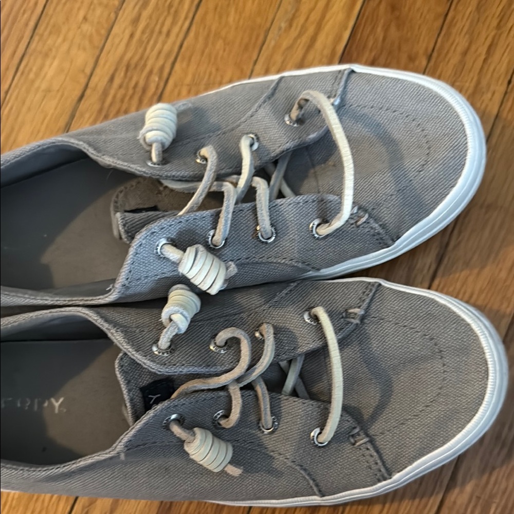 Sperry Gray Casual Canvas Shoes Woman 8.5 - Picture 5 of 8